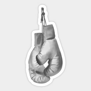 Boxing Gloves black and white boxing sport Sticker